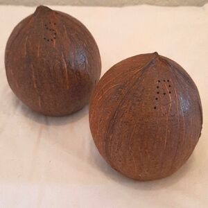 Coconut salt and pepper shakers